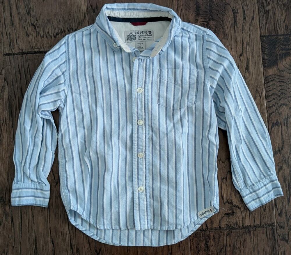 Gap Vintage Blue Striped Button Shirt